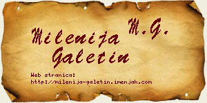Milenija Galetin vizit kartica